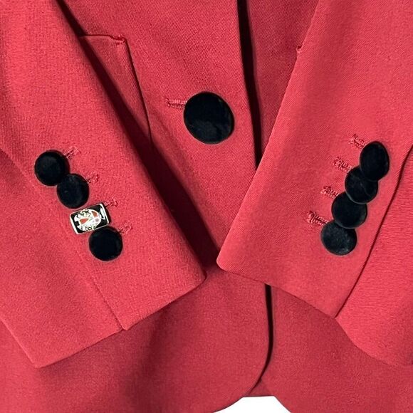 Racil Virgin Wool Suit Red Black Blazer & Pants Set Women’s Size 36 (US 4) New - Picture 5 of 16